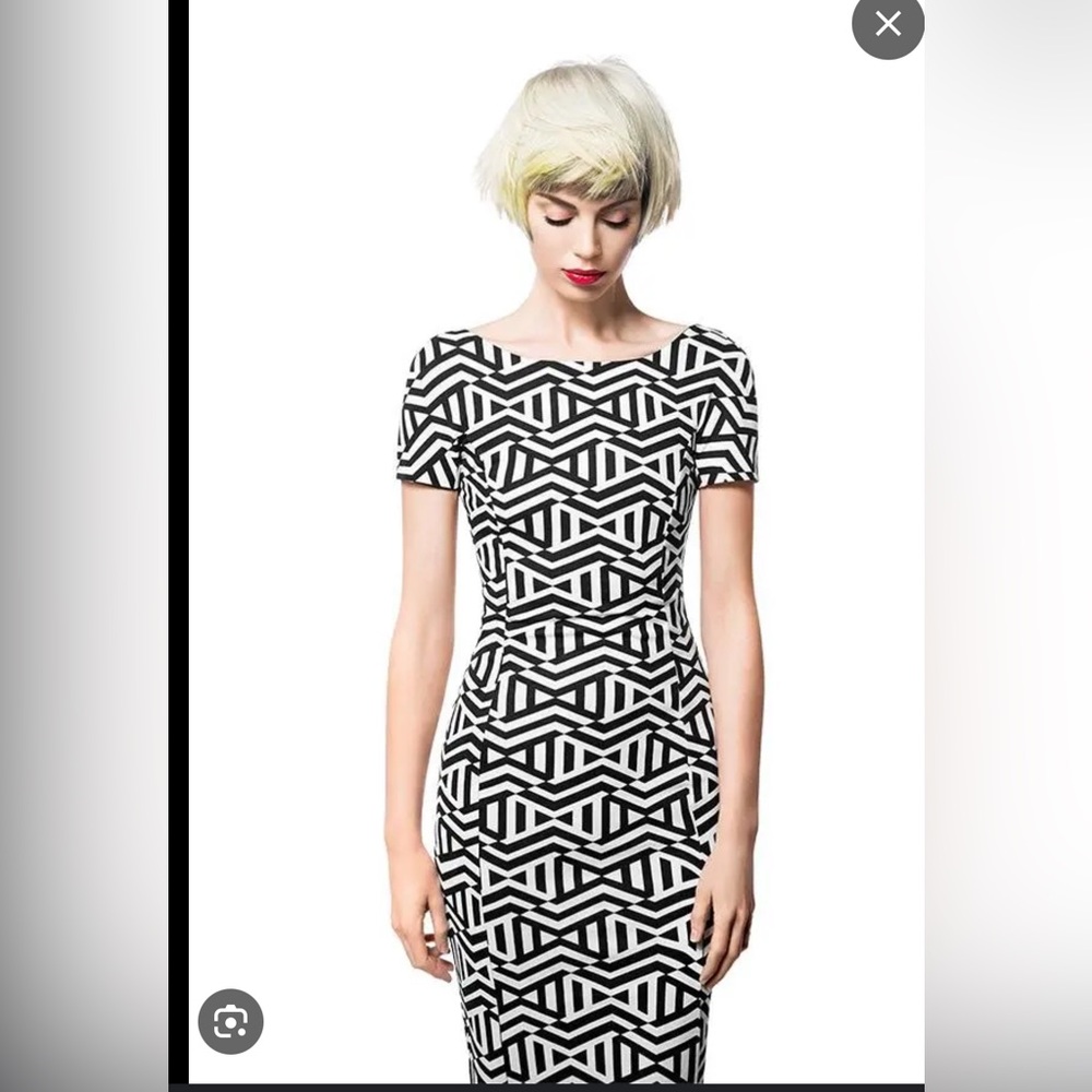 Zara Black and White Bodycon Cocktail Dress